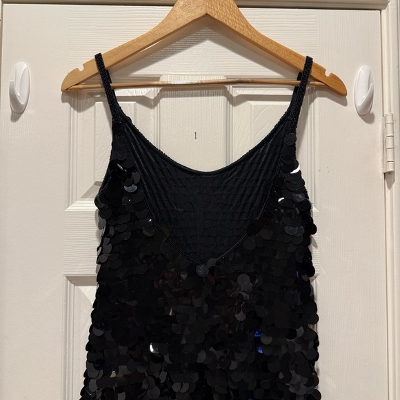 Vintage Black Label Mini Dress Women’s Sz 6 Black Large Circle Sequined Party - Picture 4 of 10